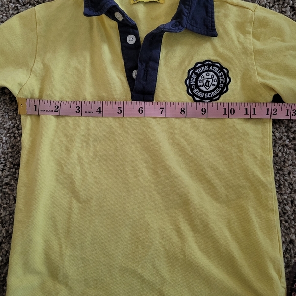 Gimi & Jomy Yellow Long Sleeve Polo Blue Collar 4Y - Picture 3 of 5